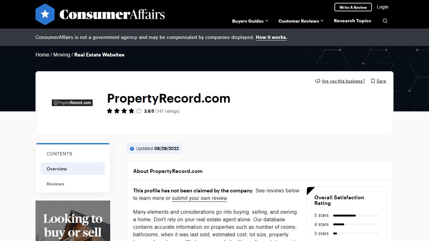 Top 147 PropertyRecord.com Reviews - ConsumerAffairs