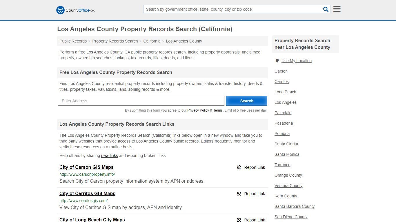 Los Angeles County Property Records Search (California) - County Office